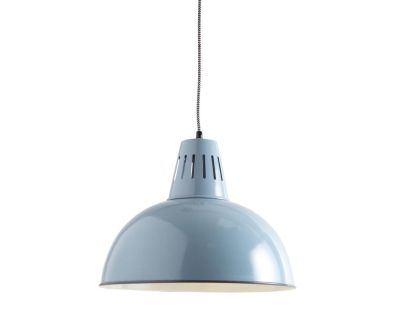 Lampe suspension vintage en métal laqué diamètre 38cm (Bleu)