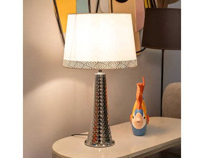 Lampe de table en métal Tower 30 x 54 cm (Argent)