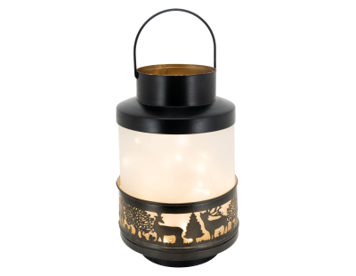 Lanterne Cerfs en verre et métal