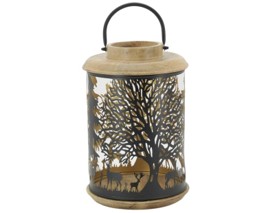 Lanterne en bois et métal Cerf