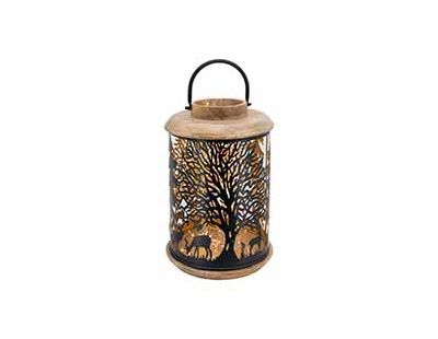 Lanterne en bois et métal Cerf
