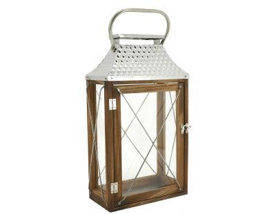 Lanterne en bois et métal