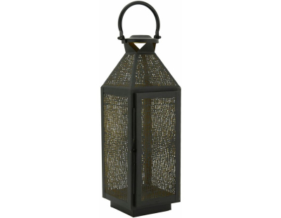 Lanterne carrée en métal noir et doré (Grand modèle)