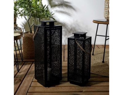 Lanterne en métal ajouré (Lot de 2)