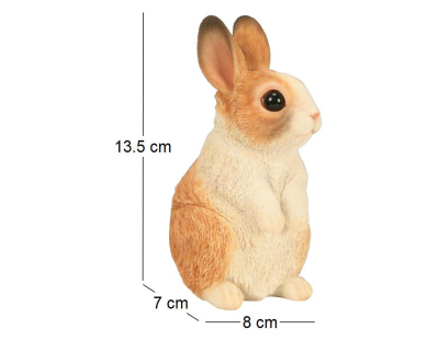 Lapereau marron 2 tons en résine 14 cm