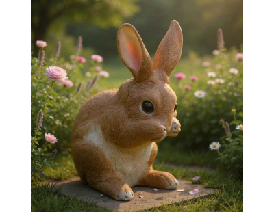 Lapin en résine pattes sur le museau