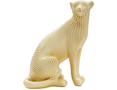 Léopard en polyrésine Gold 23 x 15.5 x 29 cm