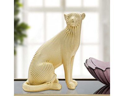 Léopard en polyrésine Gold 23 x 15.5 x 29 cm