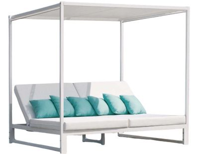 Lit de jardin balinaise 2 places en aluminium Texas
