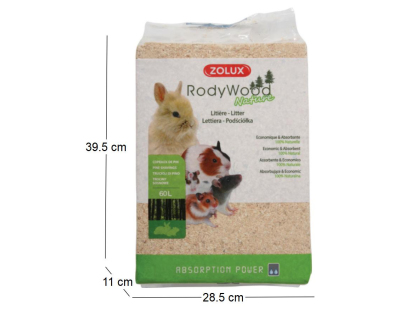Litière naturelle Rodywood (60 litres)