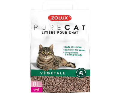 Litière végétale nature Purecat 8 litres