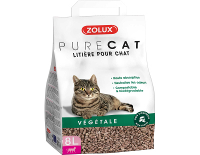 Litière végétale nature Purecat 8 litres