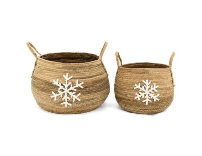 Cache-pots flocon en abaca (Grand Modèle)