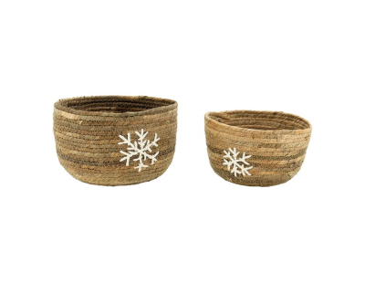 Cache-pots flocon en abaca (Petit modèle)