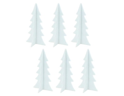 Sapins décoratifs en feutrine 20 cm (Lot de 12) (Blanc)