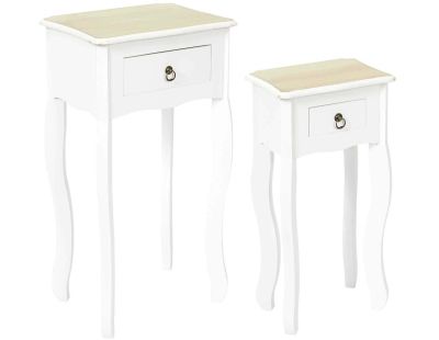 Lot de 2 sellettes avec tiroir en MDF Victoria