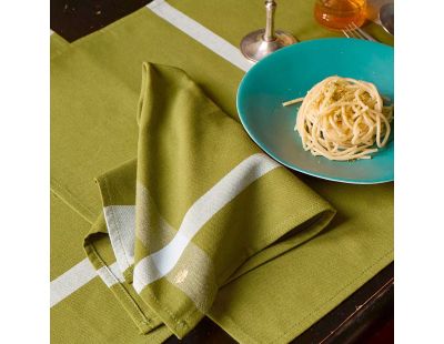Lot de 2 serviettes de table La nonna pistacchio 40 x 40 cm