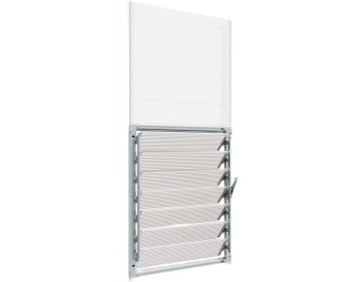 Lucarne à lamelles latérale pour serre de jardin