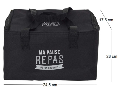Lunch bag fraicheur 2.6 litres (noir inscription 