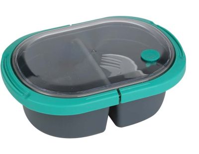 Lunch box 2 compartiments fermeture à clip (Vert)