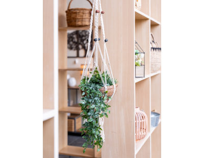 Macramé en jute blanc 2 niveaux