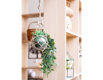 Macramé en verre et corde