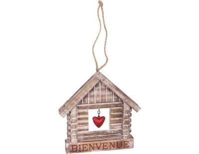 Maison en bois de peuplier coeur rouge Bienvenue