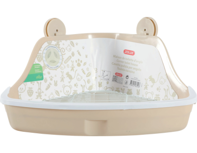 Maison de toilettes d'angle pour rongeurs 32x25 cm (Beige)