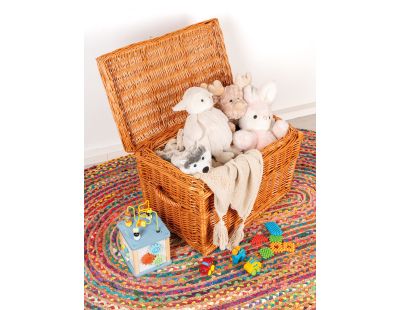 Malle de rangement en osier buff (60 x 40 x 40 cm)