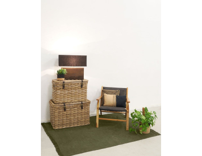 Malle rectangulaire en poelet gris (Lot de 2)