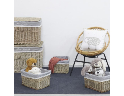 Malles et corbeilles en osier (Lot de 5)