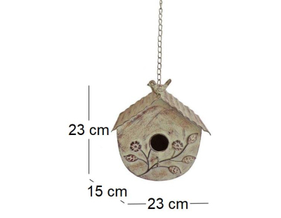 Mangeoire nichoir à suspendre patinée déco florale