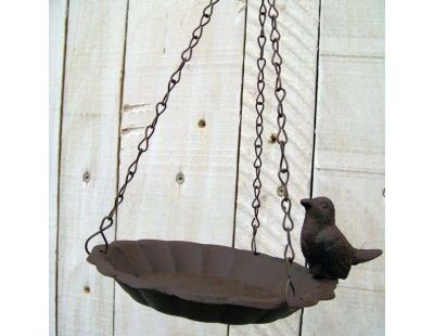 Mangeoire à oiseaux suspendu avec oiseau décoratif (1 oiseau)