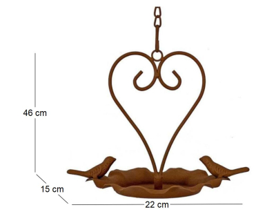 Mangeoire oiseaux suspendue Love 22 x 15 x 46 cm