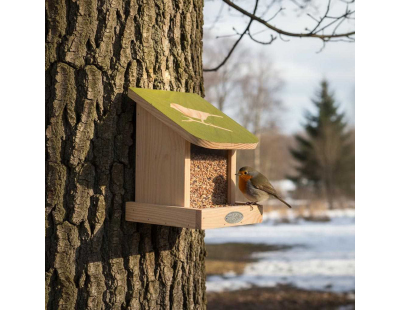 Mangeoire silo en bois Pochoir