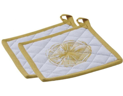 Manique en coton Citron (Lot de 2)