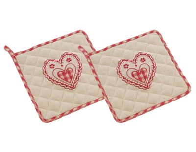 Manique motif coeur (Lot de 2)