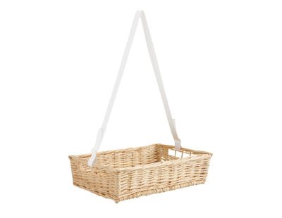 Manne en osier naturel avec passe-main (Avec sangle ajustable à poser)