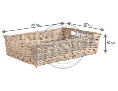 Manne en osier naturel avec passe-main (Panier seul)