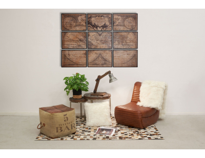 Mappemonde en bois 9 cadres