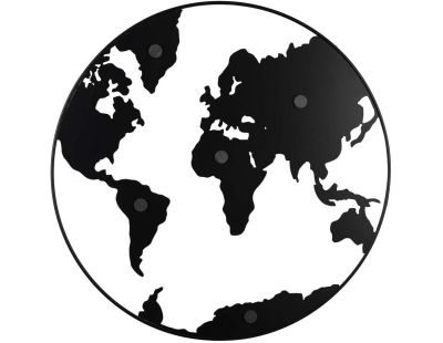 Mappemonde en métal avec magnets World Map (Noir)