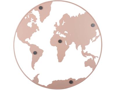 Mappemonde en métal avec magnets World Map (Rose clair)