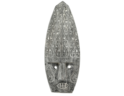 Masque mural en bois patiné