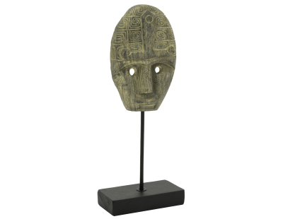 Masque Bali sur socle en teck recyclé