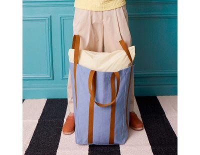 Maxi sac en coton bio Poppins 48 x 33 x 33 cm (Bleu)