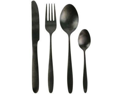 Set 4 couverts noirs et dorés pour un côté chic à votre table