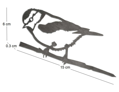 Mésange bleue décorative en acier corten Mini