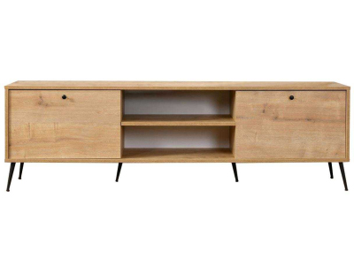 Meuble TV en aggloméré Calvin (180 x 41 x 55 cm - chêne)