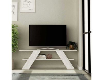 Meuble TV en aggloméré Farfalla (Blanc antique)