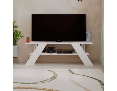Meuble TV en aggloméré Farfalla (Blanc)